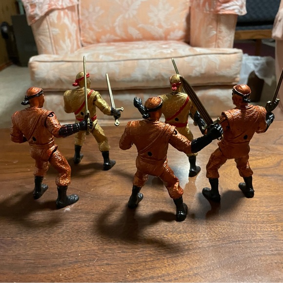 🩸5 Gold & Copper Foot Soldiers TMNT Teenage Mutant Ninja Turtles Action Figures - Picture 3 of 3